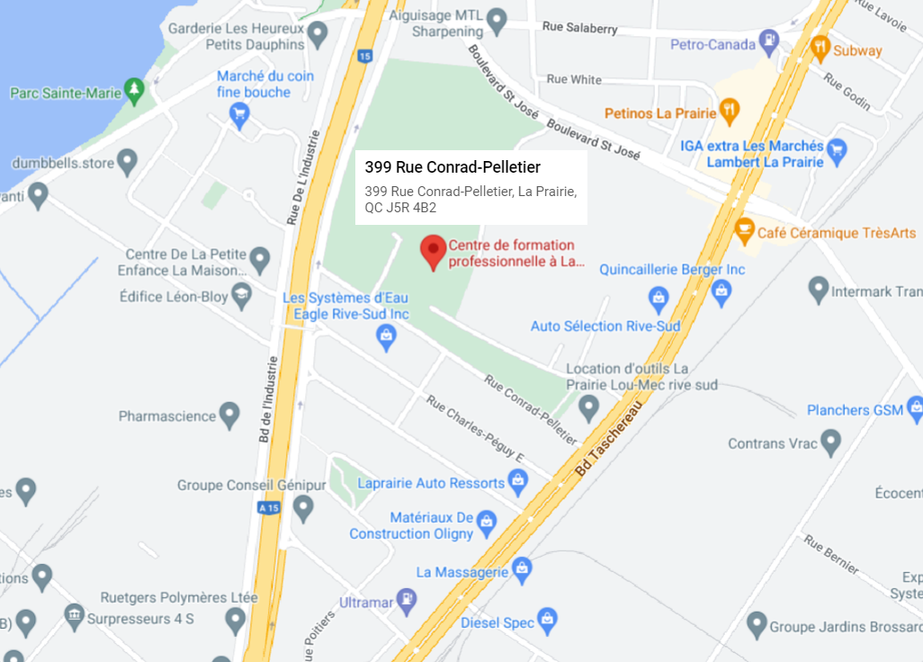 Service aux entreprises 399, rue Conrad-Pelletier, 2e étage La Prairie (Québec) J5R 4V1